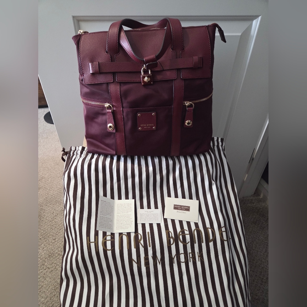 Henri Bendel LARGE 3-Way Jetsetter Backpack | Burgundy